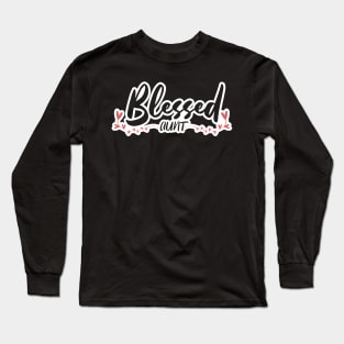 Blessed Aunt Hearts Long Sleeve T-Shirt